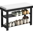 thumbnail image 1 of Black Shoe Rack Bench With Cushion For Entryway, & Living Room 3 Hallway Room,, 1 of 6