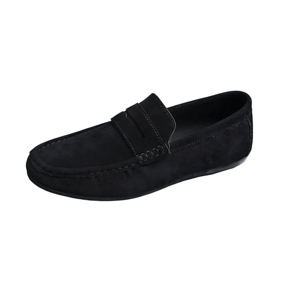 Black Shoes For Men Slip On Loafers Round Toe Casual Shoes Non Slip Comfortable Walking Footwear For Daily Office Business All Day Extended Wear Size 39