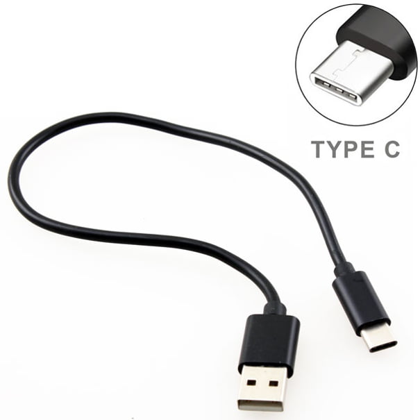 Black Short 1ft Type-C Cable Rapid Charger Sync USB Wire USB-C