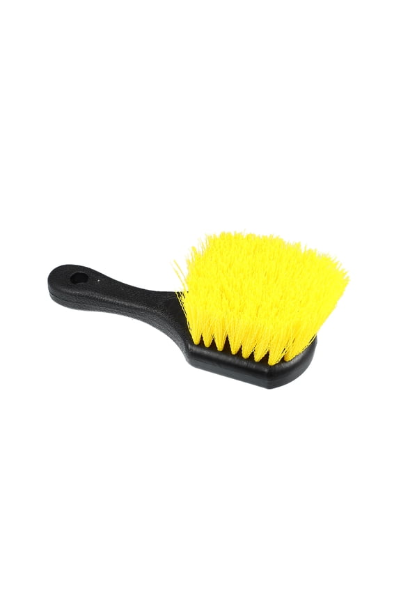 Black Short Handle Wheel Tire Brush Yellow Soft Bristle Wash Brush for Car Tire Cleaning Dirt Road Grime
