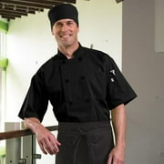 Black Short Sleeve Chef Coat with Mesh Back (Size: L)