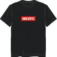 Black Short Sleeve TShirt with Red Box and White 'SMOESÉNTEE' Text