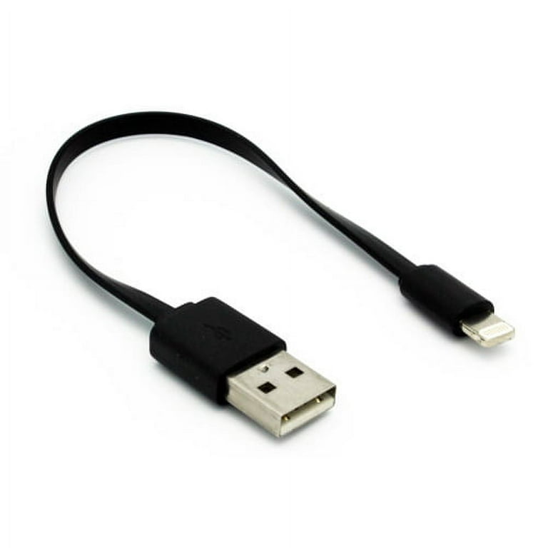 Black Short USB Cable Rapid Charge Power Wire Sync Compatible With