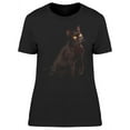 thumbnail image 1 of Black Shorthair Cat Looking Up T-Shirt Women -Image by Shutterstock, Female x-Large, 1 of 2