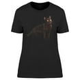 thumbnail image 1 of Black Shorthair Looks Up T-Shirt Women -Image by Shutterstock, Female Medium, 1 of 2