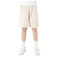 thumbnail image 1 of Black Shorts Boys Athletic Boys Girls Causal Athletic Shorts Basic Elastic Waist Short Sweatpants Uniform School Pull On Jogger Shorts, 1 of 6