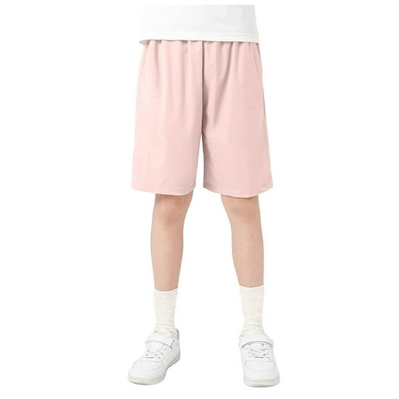 Black Shorts Boys Athletic Boys Girls Causal Athletic Shorts Basic Elastic Waist Short Sweatpants Uniform School Pull On Jogger Shorts