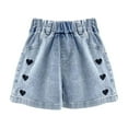 thumbnail image 1 of Black Shorts for Girls Size 10-12 Summer Athletic Wide legs Shorts Little Girls Casual Elastic Jeans Shorts with Pocket, 1 of 3