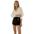 thumbnail image 1 of Black Shorts with Gold Button Details, 1 of 6
