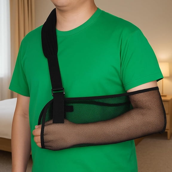 Black Shoulder Immobilizer Shower, Mesh Arm Shoulder Sling, Suitable for Left And Right Arms Elbow Wrist, for Men Women Adjustable Breathable Comfortable Durable