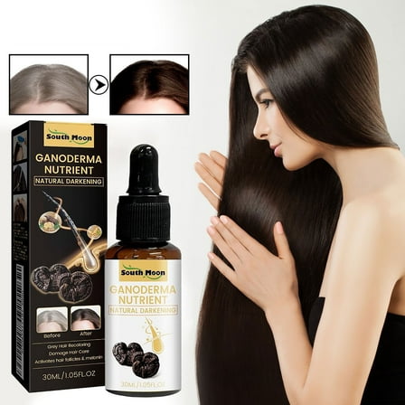 Black Shouwu Nourishing Serum, Ganoderma Polygonum Serum, Polygonum Multiflorum Nourishing Serum, Natural Anti-Greying Hair Darkening Serum, for Stronger, Thicker, Longer Hair, Clear