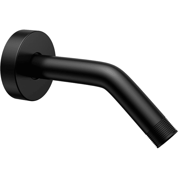 Black Shower Arm 6" Shower Extension Arm Pipe with Flange and Teflon Tape for Sh