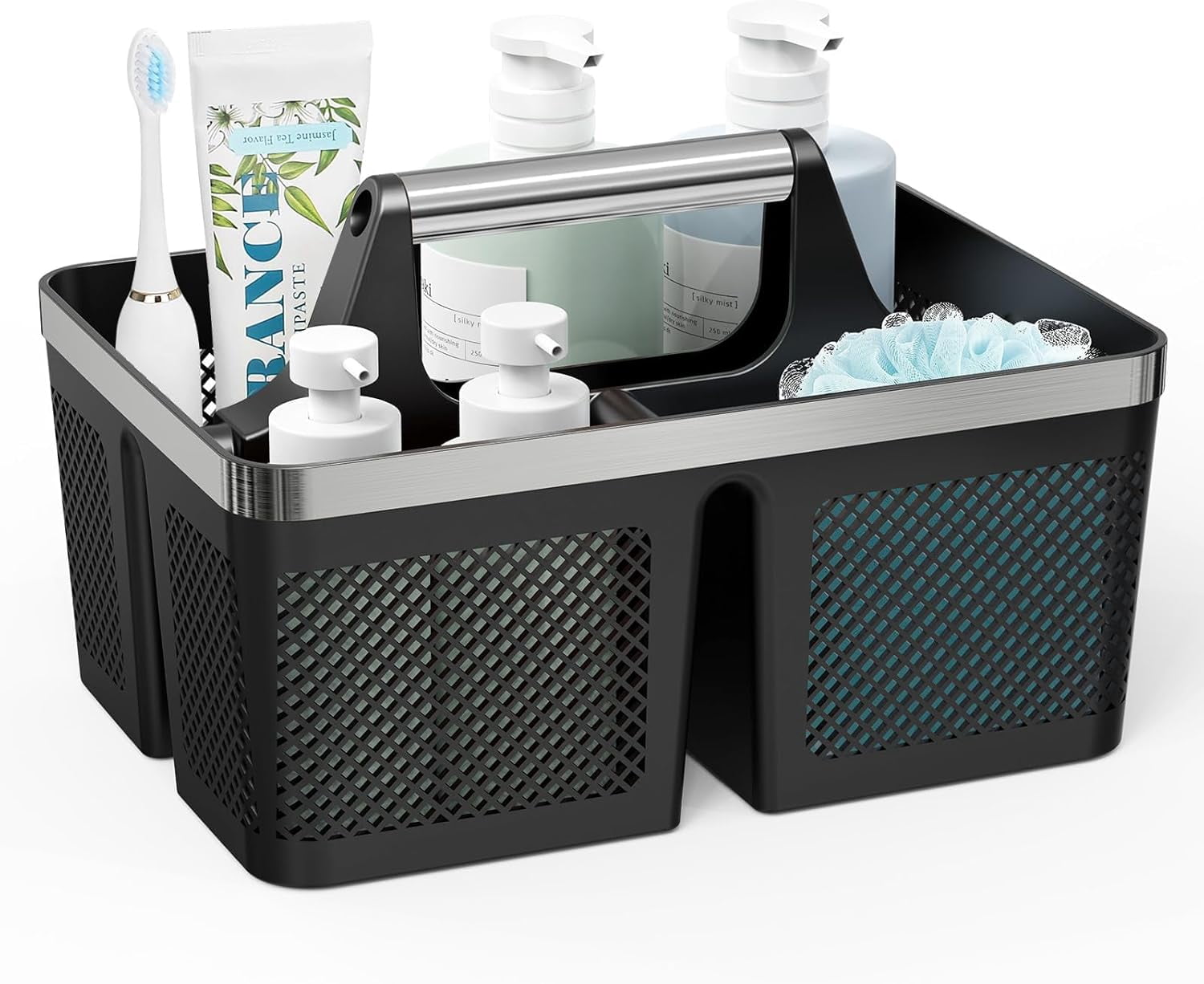 Black Shower Caddy Portable: Plastic Bathroom Caddy Organizer with ...