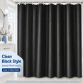 thumbnail image 1 of Black PEVA Shower Curtain, 72 x 72 in Bathroom Curtain with Metal Grommets and Rings Included, Easy-Hang Bath Curtain for Bathtub and Shower Stall, 1 of 7