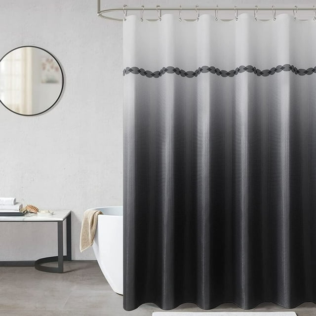 Black Shower Curtain Farmhouse Shower Curtain Boho Ombre Shower Curtain
