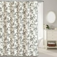 thumbnail image 1 of Black Shower Curtain Floral Cotton Linen Cottagecore Shower Curtain for Bathroom 60" W x 72" L, 1 of 5