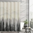 thumbnail image 1 of Black Shower Curtain Linen Fabric Shower Curtain Misty Forest Nature Mountain Tree Shower Curtain Set with Hooks Farmhouse Country Shower Curtains for Bathroom Decor, 72x72 inch, 1 of 12