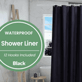 thumbnail image 1 of MAZBFF Black PEVA Shower Curtain Liner with 12 Hooks, 72 x 72 Inches, Waterproof, Magnetic Bottom, 1 of 6