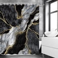 thumbnail image 1 of Black Shower Curtain, Marble Shower Curtain, Abstract Shower Curtain, Black Marble Shower Curtains Set with 12 Hooks, Black Bathroom Decor, 72" Wx72 H, 1 of 6