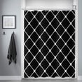 thumbnail image 1 of Black Shower Curtain, Modern Black and White Geometric Pattern Modern Luxury Bathroom Curtain Bathtub Decor Waterproof Fabric Machine Washable with Hooks, 1 of 6