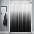 thumbnail image 1 of Black Shower Curtain, Polyester Ombre Bath Shower Curtains for Bathroom, Textured Fabric Waterproof Shower Curtain Liner with 12 Hooks,Machine Washable（72 x 72 inch,Black）, 1 of 6