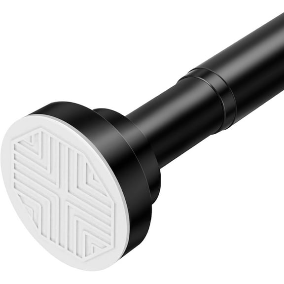 Black Shower Curtain Rod 28-75 Inch, Heavy-Duty Tension Rod, Non-Slip, Rustproof Stainless Steel, No Drilling Extendable Rod for Bathroom, Window & Closet.