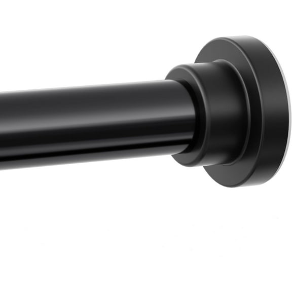 Black Shower Curtain Rods - 26-76 Inch Sping Tension Shower Rods for Bathroom, Adjustable, No Drilling, No Rust, Stainless Steel