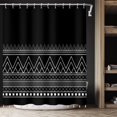thumbnail image 1 of Black Shower Curtain with Tassel for Bathroom Modern Abstract Tribal Geometric Shower Curtain Set Boho Decor Farmhouse Shower Curtains with Hooks, 72 x 72 in, 1 of 6