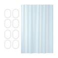 thumbnail image 1 of Black Shower Curtain with 8 Hooks, Plastic Waterproof Shower Curtains, 31.4X71In, Great for Your Bathroom Or Dorms(White), 1 of 6