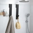 thumbnail image 1 of Black Shower Door Hooks - Pack of 2 - Durable, Easy to Install, Special for Frameless Glass Shower Doors - Hanging Hooks for Bathroom Organization, Ideal for Towels and Bathrobes, 1 of 6
