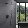 Black Shower Faucet Set Rainfall Shower Head Combo w/ Mixer Valve Kit