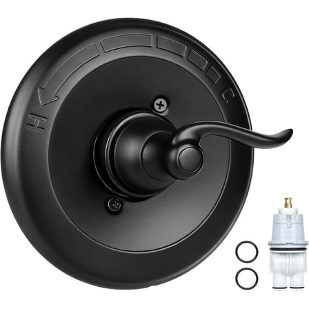 Black Shower Handle Replacement for Delta BT14096 13/14 Series Single-Function Trim Kit, Pressure-Balancing Valve Trim Replacement for Delta R10000 Series Shower Valves(Cartridge Included)
