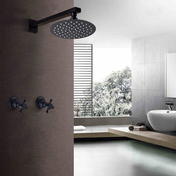 Black Shower Head, 360 Swivel, Brass Construction, Heat-Resistant, Space-Saving, Easy to Clean for Bathroom Use