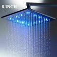 Black Shower Head LED Rainfall Square Shower Head Combos High pressure