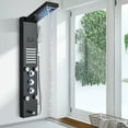thumbnail image 1 of Black Shower Panel Tower Bath Column with LED Waterfall Head LED Body Jet System Hand Shower Spout Temperature Display Wall Mounted Unit, 1 of 10