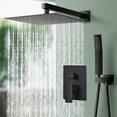 Black Shower faucet Set 8" Rain Shower Head Combo Shower System with