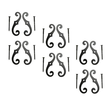 Black Shutter Dog Holders 6.5" L Antique S Style Solid Aluminum Black Rust Resistant External Shutter Tieback Hardware w/Mounting Screws Pack of 6 Renovators Supply