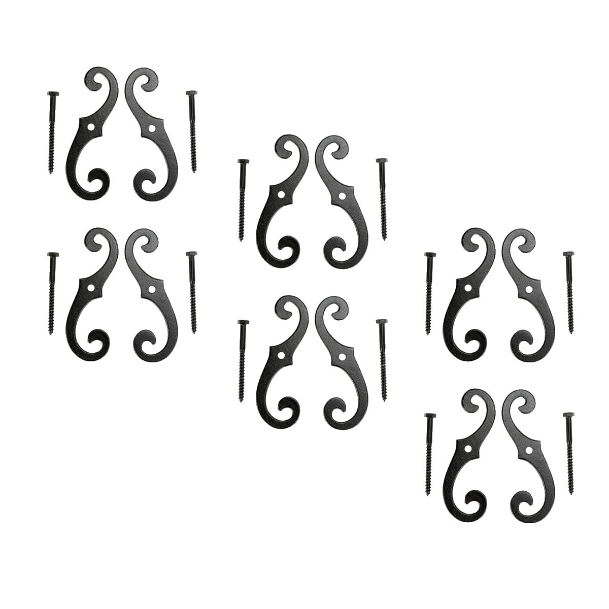 Black Aluminum S-Shaped Shutter Dog Holders Pack of 6