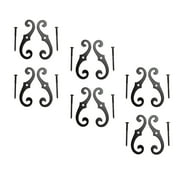 RENOVATOR'S SUPPLY MANUFACTURING Black Shutter Dog Holders 6.5" L Antique S Style Solid Aluminum Black Rust Resistant External Shutter Tieback Hardware w/Mounting Screws Pack of 6 Renovators Supply