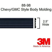 Black Side Body Trim Molding for 1988-1998 Chevy GMC Tahoe Suburban Silverado Pickup Truck - 2.5" - C1500, C2500, K1500, K2500, Blazer Quarter Roll - 80"