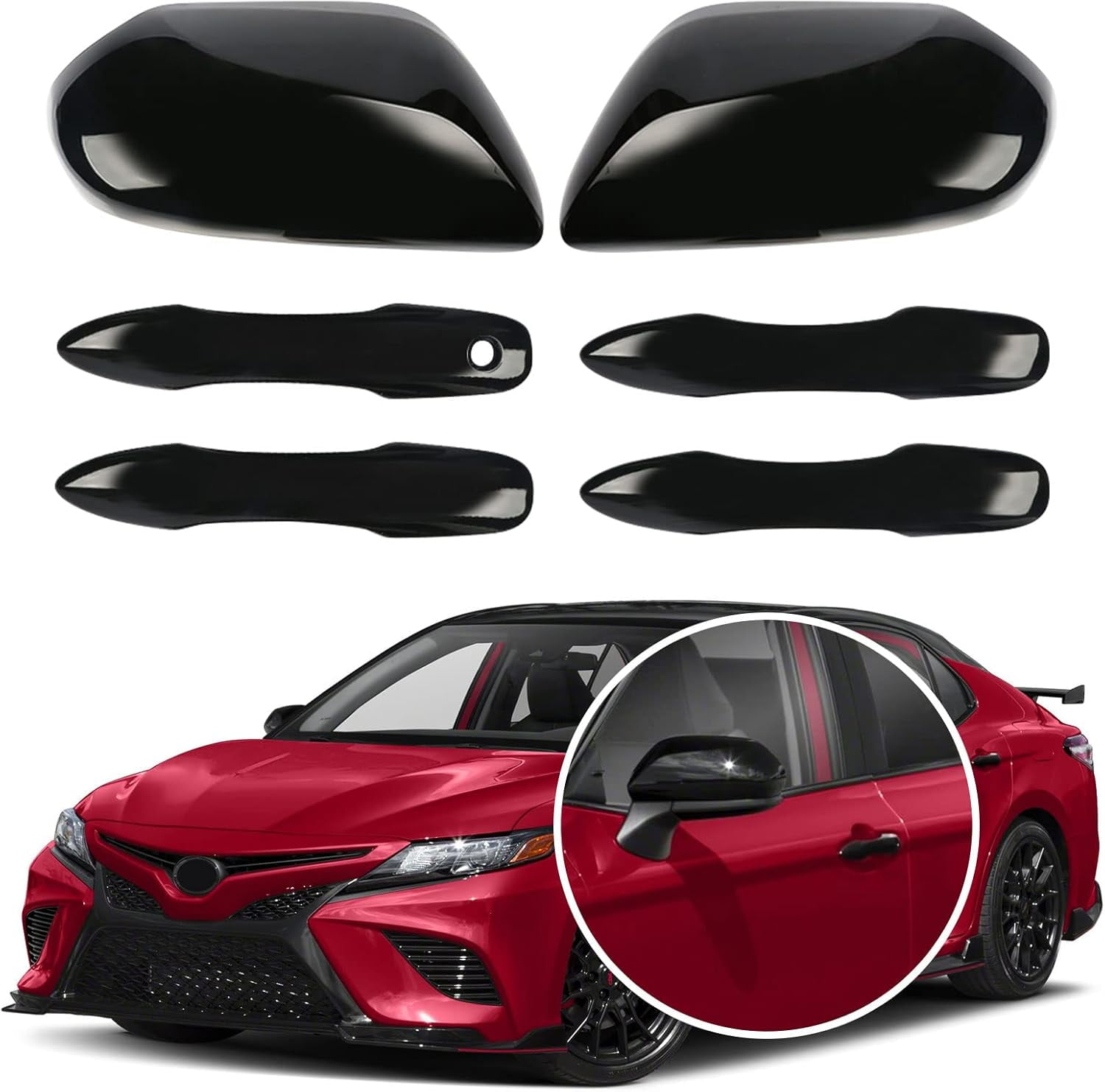 Black Side Door Mirror Caps Door Handle Covers Replace for 2018 2019 2020 2021 2022 2023 2024 Toyota Camry Accessories with Smart Key Holes Black Walmart