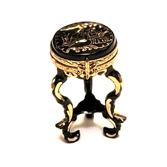 Black Side Table Basin Stool Decor | Limoges Boutique Limoges Box Porcelain Figurine