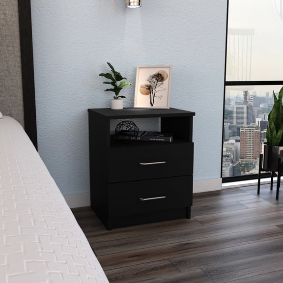 Black Side Table for Cellphones, Books, and Magazines / Keep Items within Arm's Reach