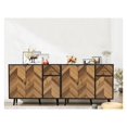 Black Sideboard with Drawer, Short Century Modern Buffet