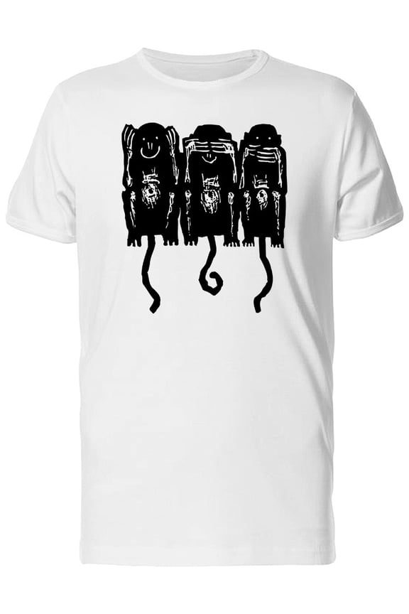 Black Silhouette Monkeys T-Shirt Men -Image by Shutterstock, Male x-Large