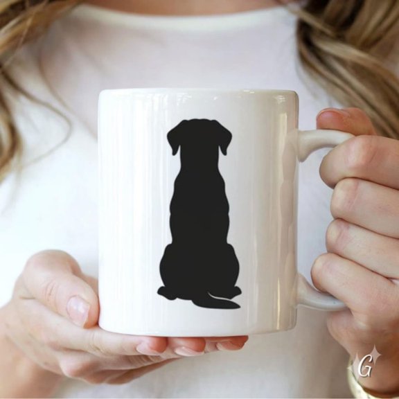 Black Silhouette Mug-Minimalist Dog Lover Gift, Homeware, Present Pet Sitters, Birthday..jpg