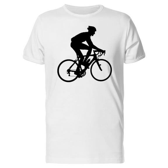 Black Silhouette Of Cyclist Man T-Shirt Men -Image by Shutterstock, Male XX-Large
