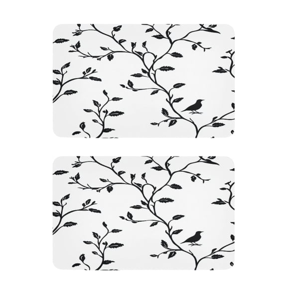 Black Silhouette Pattern 2 Pack 4x2.5 Inch Magnetic Stickers Thick and Strong for Fridge Dishwasher Teaching