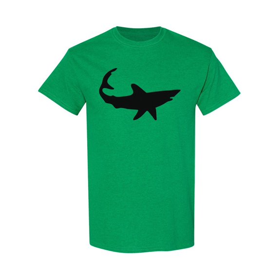 Black Silhouette Shark Design T-Shirt Men -Image by Shutterstock, Male Large