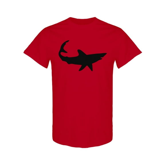 Black Silhouette Shark Design T-Shirt Men -Image by Shutterstock, Male Large